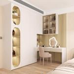 Mirrored Velvet Upholstered Dressing Table Ash Wood OEM