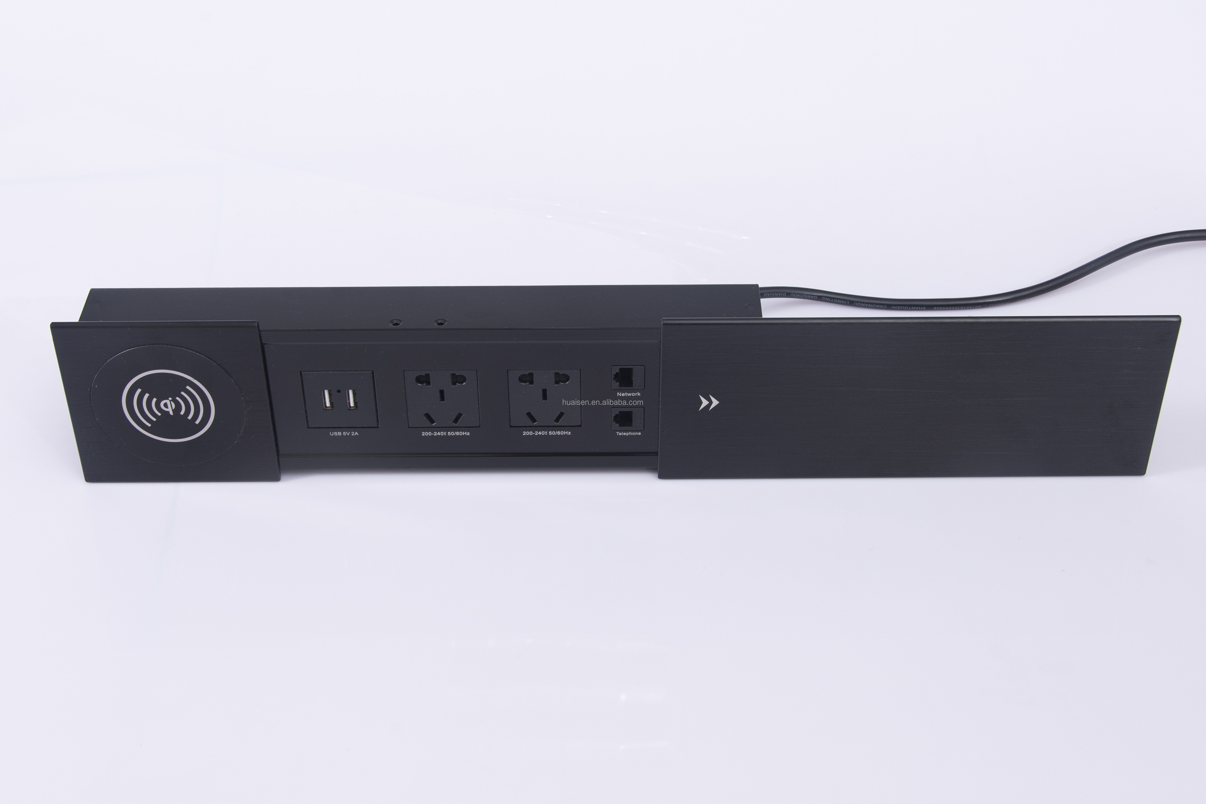 100-240V Power Conference Table Top Desktop Electrical Outlet RJ45 Cat6 Port