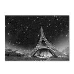 Retro Paris Tower Pink Flower Carpet with Printed Crawling Pad