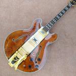 Hollow body jazz 335 electric guitar, Maple top gold hardware electric guitar