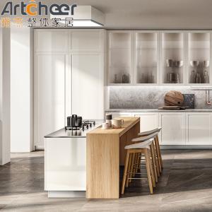 Quality 2023 Modern Classic Design Oak Solid Wood Kitchen Cabinets with Ogee Edge Countertop wholesale