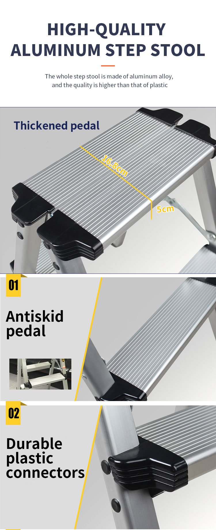 330lbs Aluminum Telescopic Ladder Adjustable Folding Step