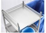Three Shelf SS Medical Trolley , Hospital Linen Trolley Stainless Steel