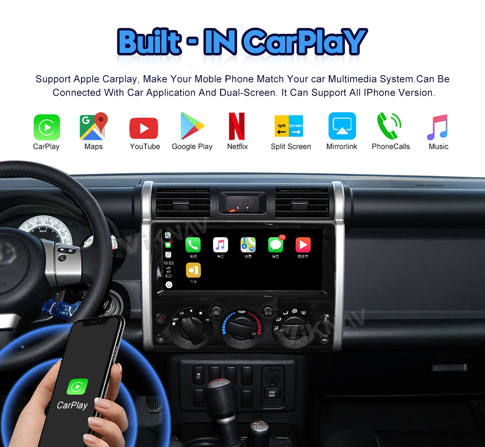 8 Core 128GB Car Multimedia Player For Toyota FJ Land Cruiser 2007-2017
