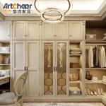 Adjustable Wooden I-Shaped Corner Wardrobe in White Finish for Saudi Bedroom