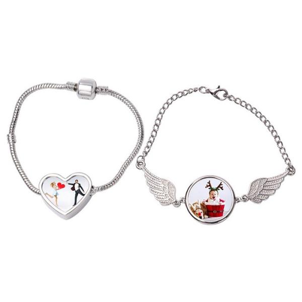 Personalized Sublimation Angel Wings Bracelet With Printable Metal Insert