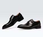 38 - 48 Size Mens Monk Strap Shoes , Buckle Dress Shoes Rubber Outsole