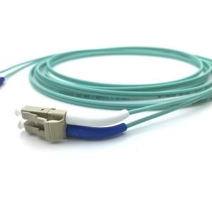 Quality OM3 Fiber Optic Patch Cord 45 90 Degree Angled Boot LC To LC Multimode Duplex wholesale