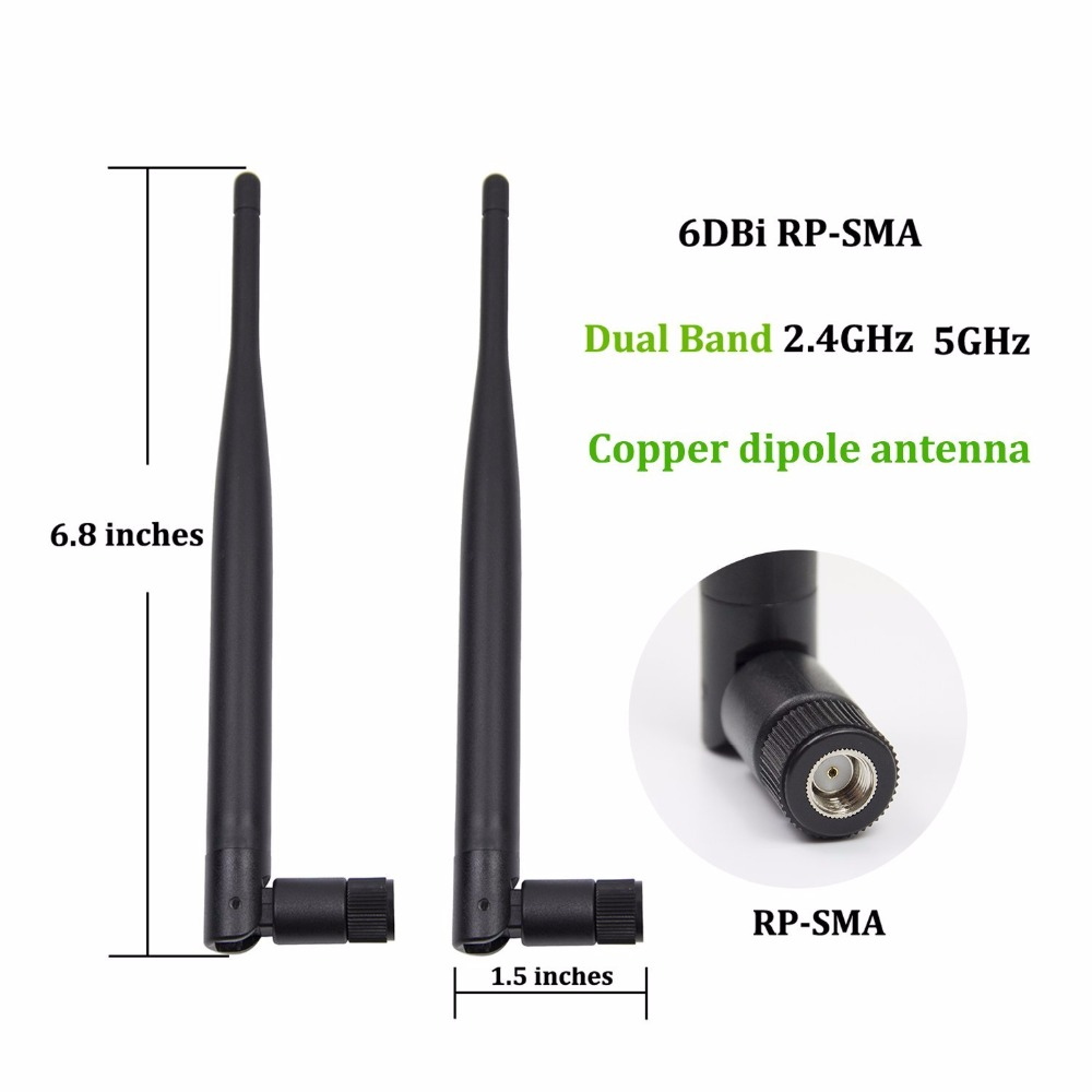 2.4GHz and 5.8GHz Dual Band Wi-Fi Antenna Rubber Duck Design with Customizable Connector