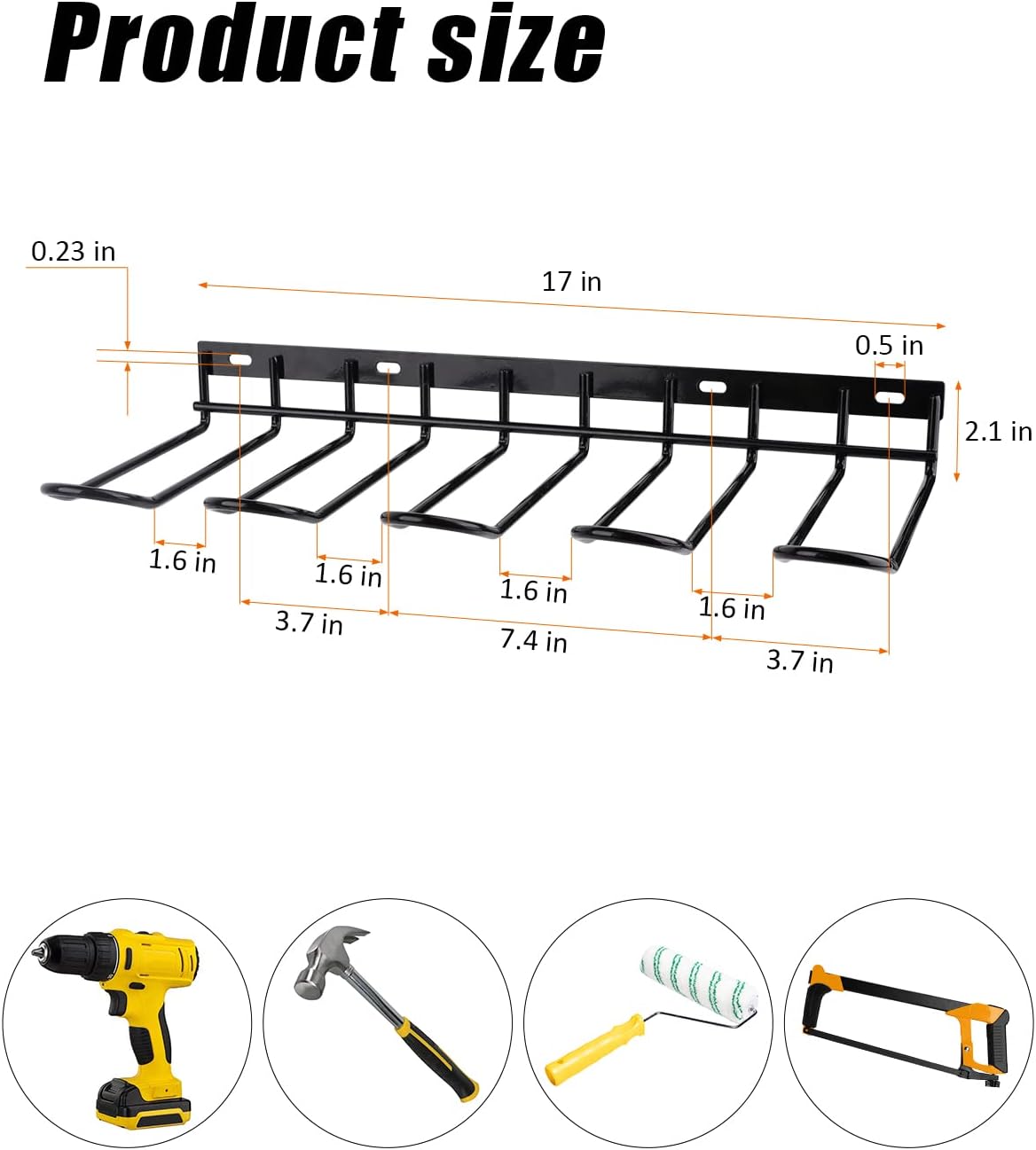 Wall Mount Cordless Tool Storage Rack with 410*195*50mm Holder Functional and Versatile