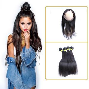 Quality 100% Unprocessed Full Lace Frontal Closure Natural Black Comfortable To Wear wholesale