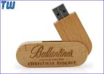 Twister USB Thumb Drive Natural Wood Bamboo Material Capless Design