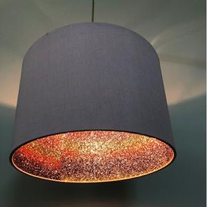 Quality Pendant Drum Hardback Lamp Shade Colorful Glitter Inside 300*200mm wholesale