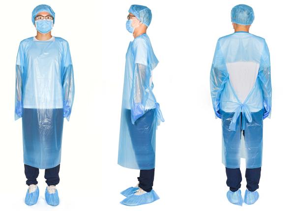 Long Sleeves Waterproof Protective Medical CPE Surgical Gown Hospital Isolation