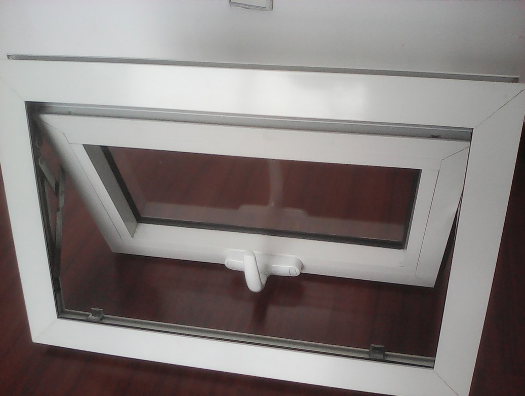 PVC Hurricane Impact Glass Windows White Double Glass Custom Awning Windows