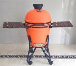 Round Orange Glazed BBQ 54.6cm Kamado Ceramic Grill