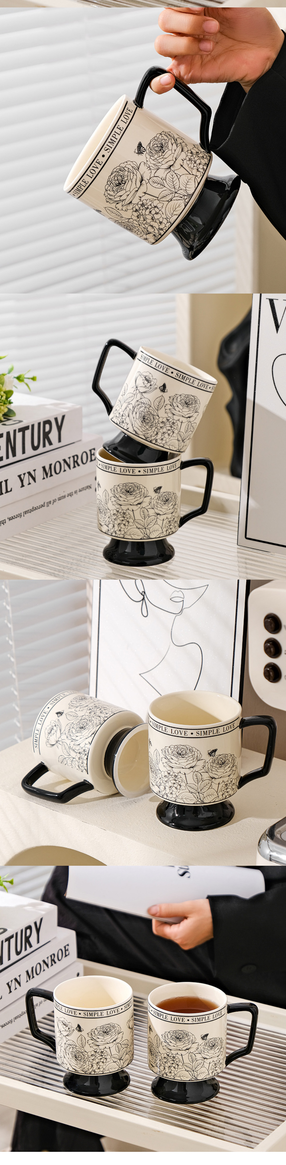 Add a Nostalgic Flair to Your Party with this Classic Ceramic Milk Cup and Spoon Set