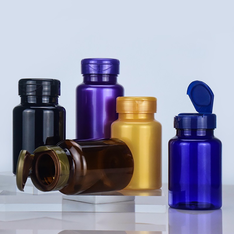 Empty Labels 200ml 300ml PET Pill Organizer Bottle for Pharmacy Pharmaceutical Plastic Vitamin Capsule Container Packaging
