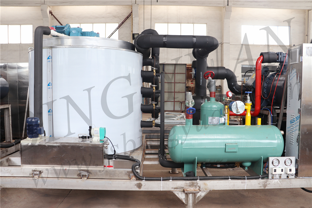 R404A 220V 3000KG Flake Ice Maker Machine , Seawater Flake Ice Machine
