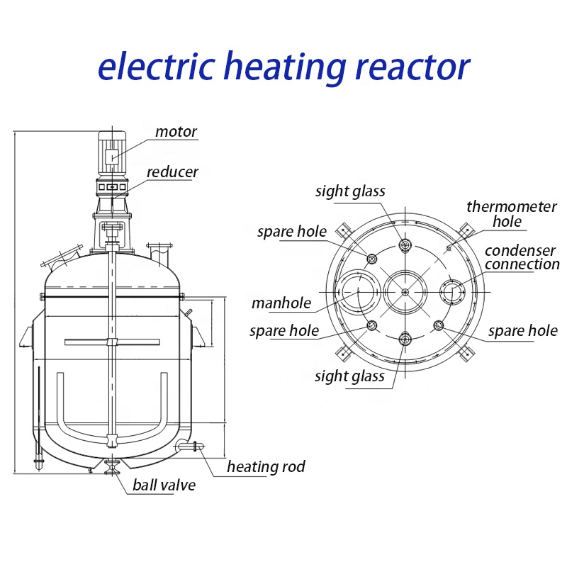 500l 1000l Stainless Steel Mixing Tank Batch Polymerization Chemical Reactor Tank