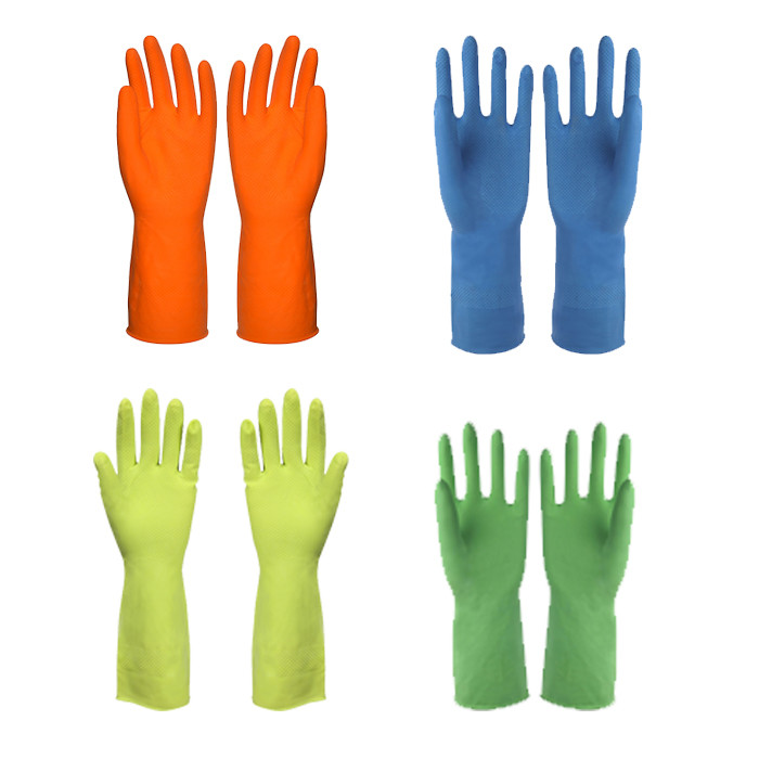 M 60g Spray Flock Lined Household Cleaning Gloves For Bathroom