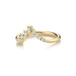 Offered OEM Round Diamonds and Baguettes Eclectic Triangle Silver Ring for Women
