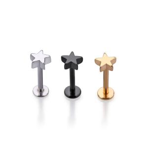 Quality 316L surgical stainless steel internally thread piercing labret ring wholesale