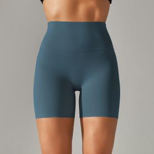 Quality Solid color yoga shorts double-side sanding tight high-waisted stretch sports fitness three-part yoga pants woman wholesale