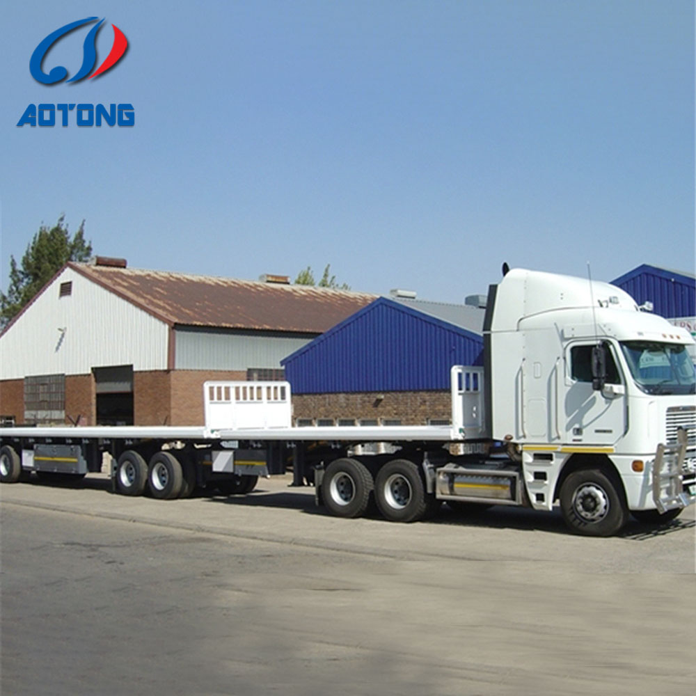 3 Axles Extendable Flatbed Container Semi Trailer for 40ft to 45ft OE NO. Extendable