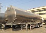 High Safety Aluminum Tanker Semi Trailer / Chemical Tank Trailers With 3 Axles