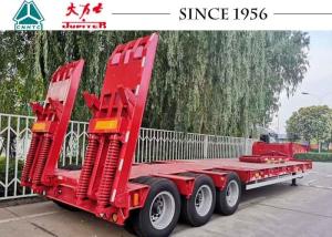 Quality Carbon Steel 3 Axle Low Bed Trailer With Rear Hydraulic Ramp Spring Ramp wholesale