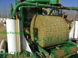 Quality HDPE White Bale Wrap Net With Green Line wholesale
