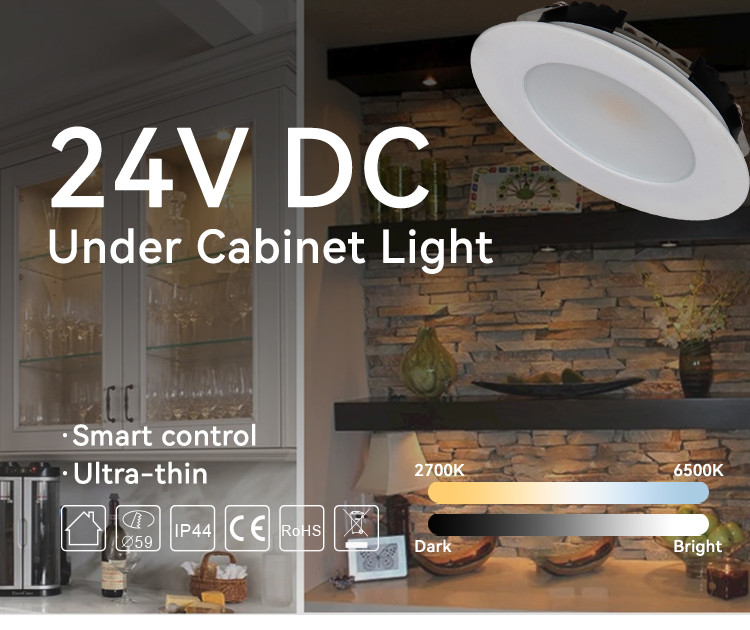 Tunable Recessed Under Cabinet Led Lighting 3W IP44 Ultra Thin Under Cabinet Light
