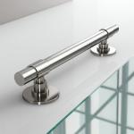 Durable Stainless Steel Handrails with Round Cover Plate for Glass Balustrades