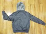 Hooded Padded Faux Leather Jacket Motorcycle PU Fabric