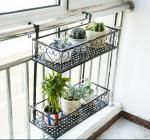 Outdoor Double Layer 4.41lb Metal Flower Stand