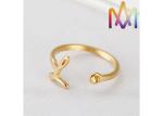 Mylongingcharm 1.5g Gold Color SS304 Alphabet Letter Ring