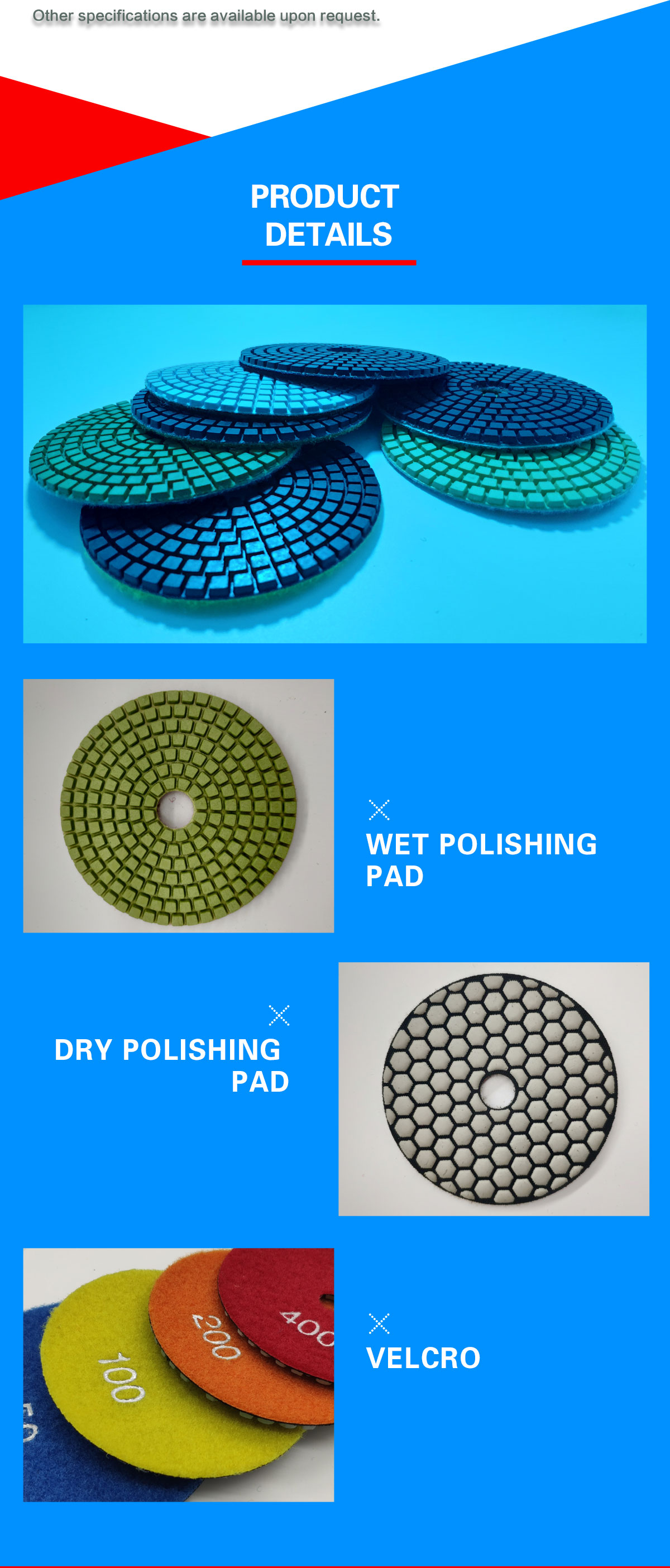 OEM Support 125mm Resin Bond Diamond Flexible Dry Polishing Pad for Granite Marble