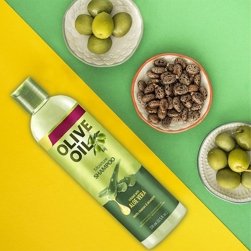 Organic Olive Oil Aloe Vera Shampoo and Conditioner Set for Curly Hair Care Products