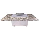 Marble Table Top Small Mobile Commercial Hibachi Grill For Outdoor Kitchen