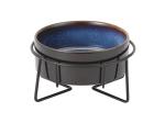 Elevated 400ml 850ml Lead Free Ceramic Dog Bowl With Metal Stand Pet Supplies