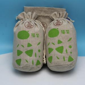 Quality Cylindrical Ladies Drawstring Bag , Small Round Bottom Jute Carrier Bags wholesale
