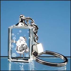Quality Crystal Keychain And Lanyard Santa Clause Christmas Led Light Keychain wholesale