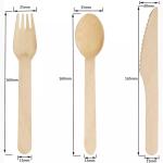 160 mm 100% disposable wooden knife fork spoon brown napkin pepper wrapped