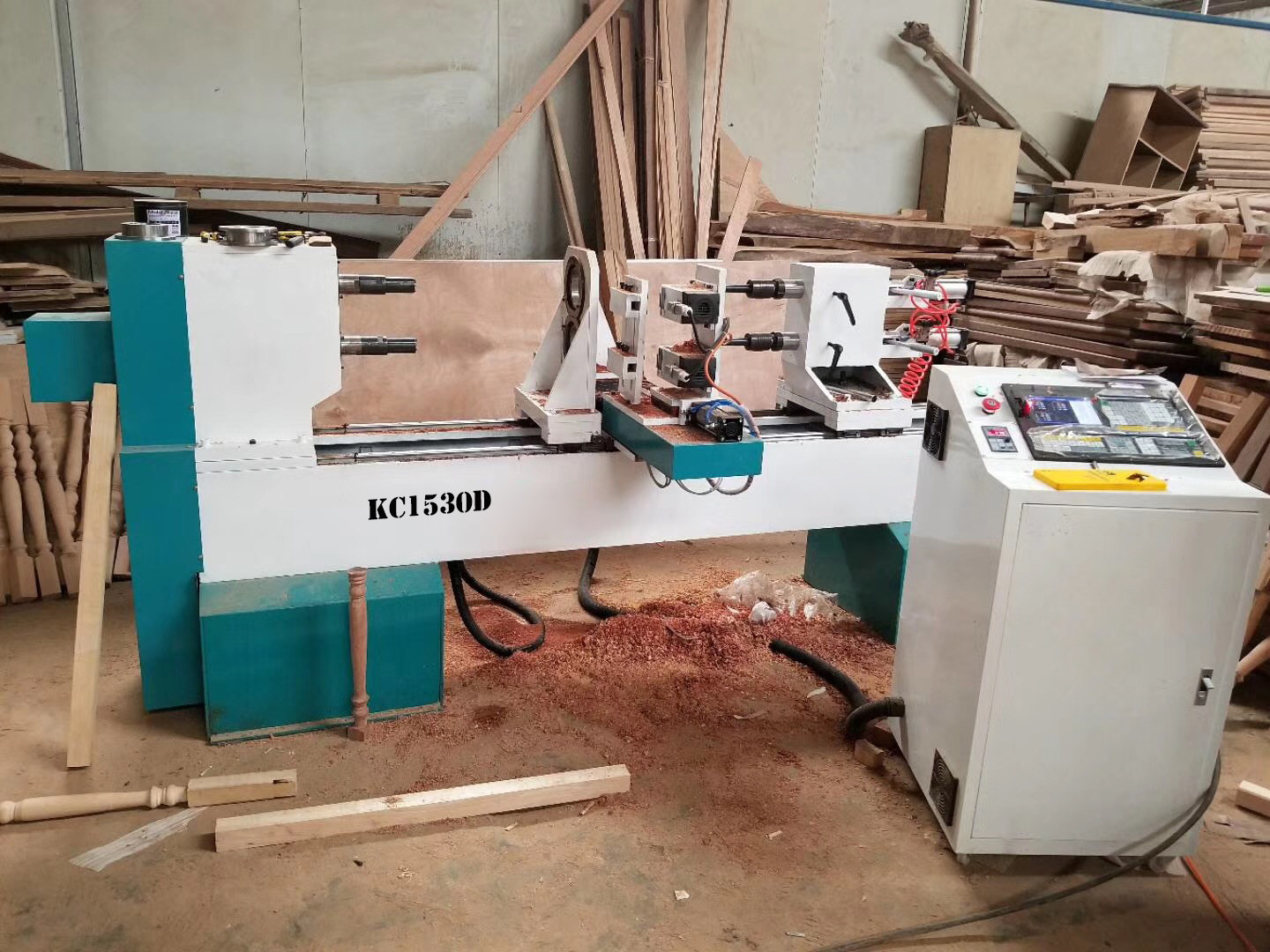 KC1530-D fastest speed woodworking cnc wood turning lathe