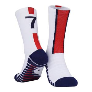 Quality Custom Woven Anti Slip Breathable Pattern Basketball Football Training Athletic Socks wholesale