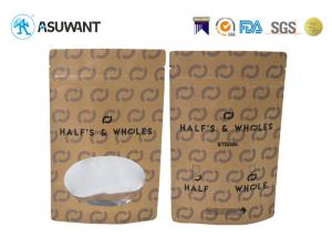 Quality Brown Kraft Paper Clear Window Food Packaging Zipper Bag wholesale