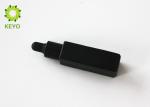 Matte Black Empty Essential Oil Bottles , Square Shape 10ml Glass Dropper