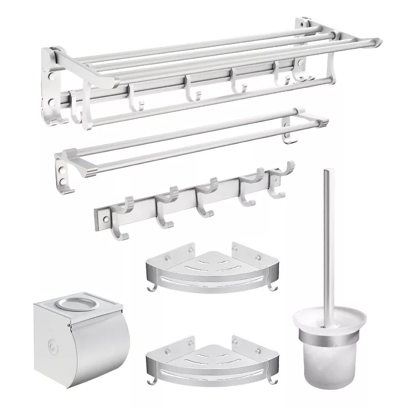 Modern Design Decor Stainless Steel Black Wall Mount Towel Rack Toilet Holder Bathroom Accessories Set Organizer