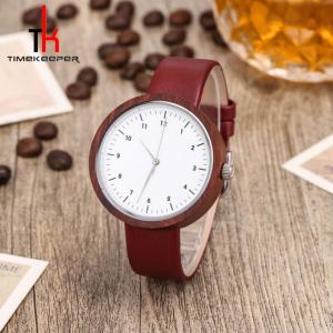 Quality High End Quartz Modern Wood Watches 42mm With Vegan Watch Straps wholesale